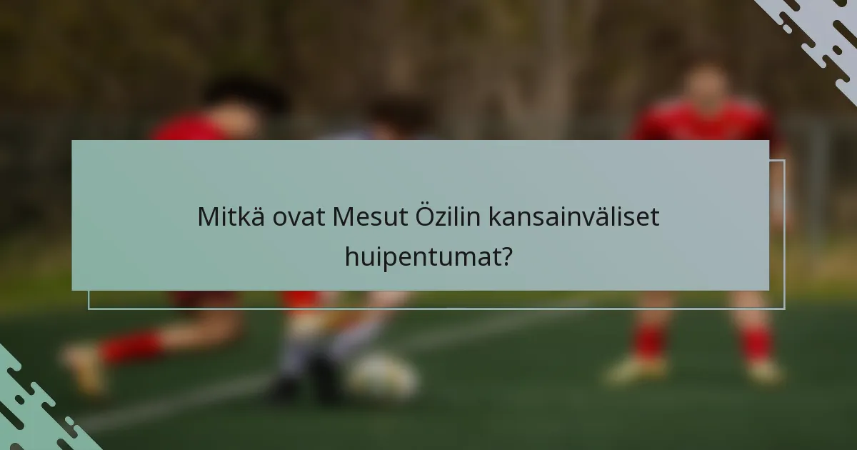 Mitkä ovat Mesut Özilin kansainväliset huipentumat?