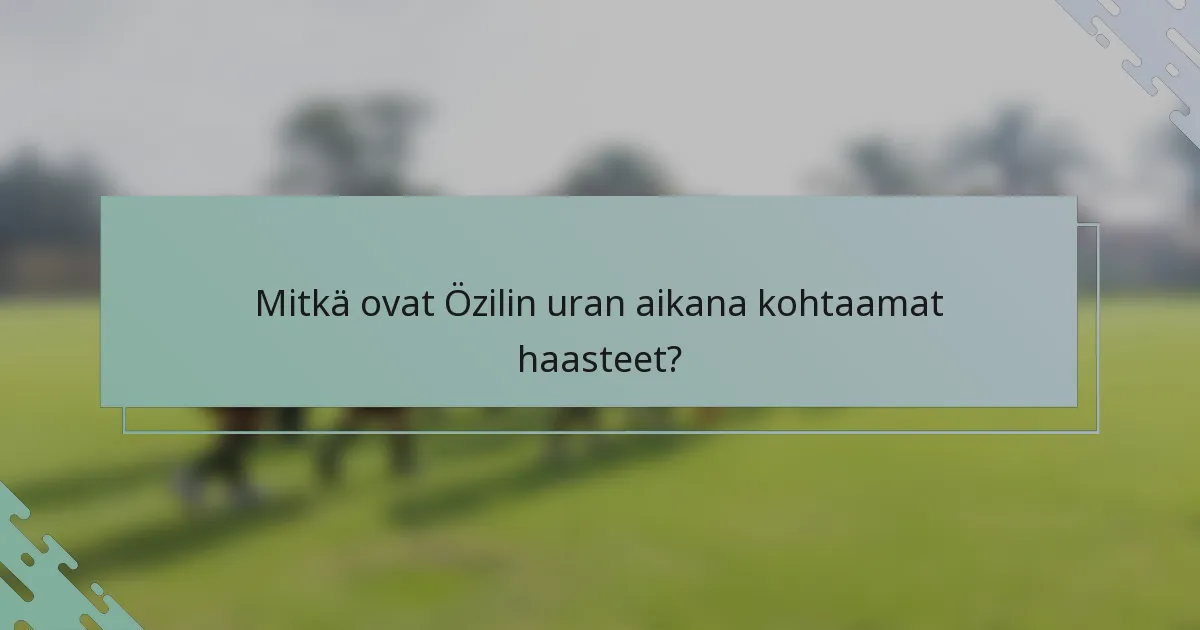 Mitkä ovat Özilin uran aikana kohtaamat haasteet?